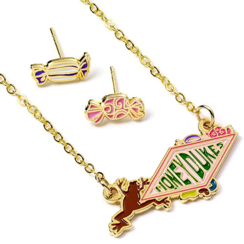 Harry Potter Gold Plated Honeydukes Necklace & Earrings